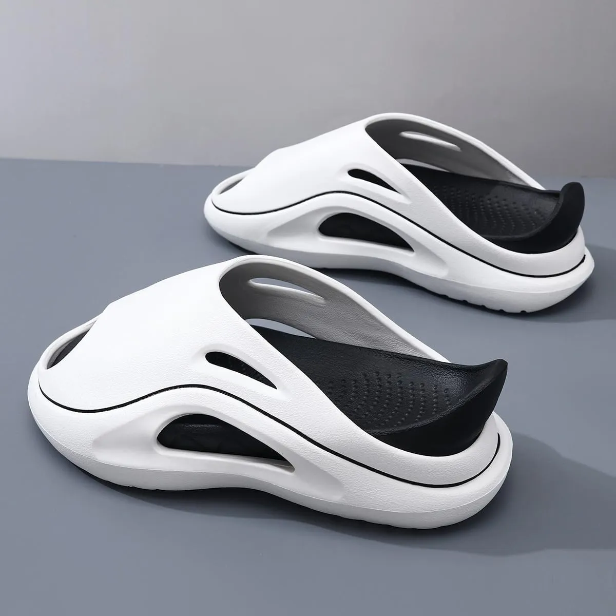 Men's Summer Slippers -Lightweight Cushioning EVA Material, Fashionable, Anti-slip Sole, Breathable, Suitable for Beach, Gym And Daily Wear.