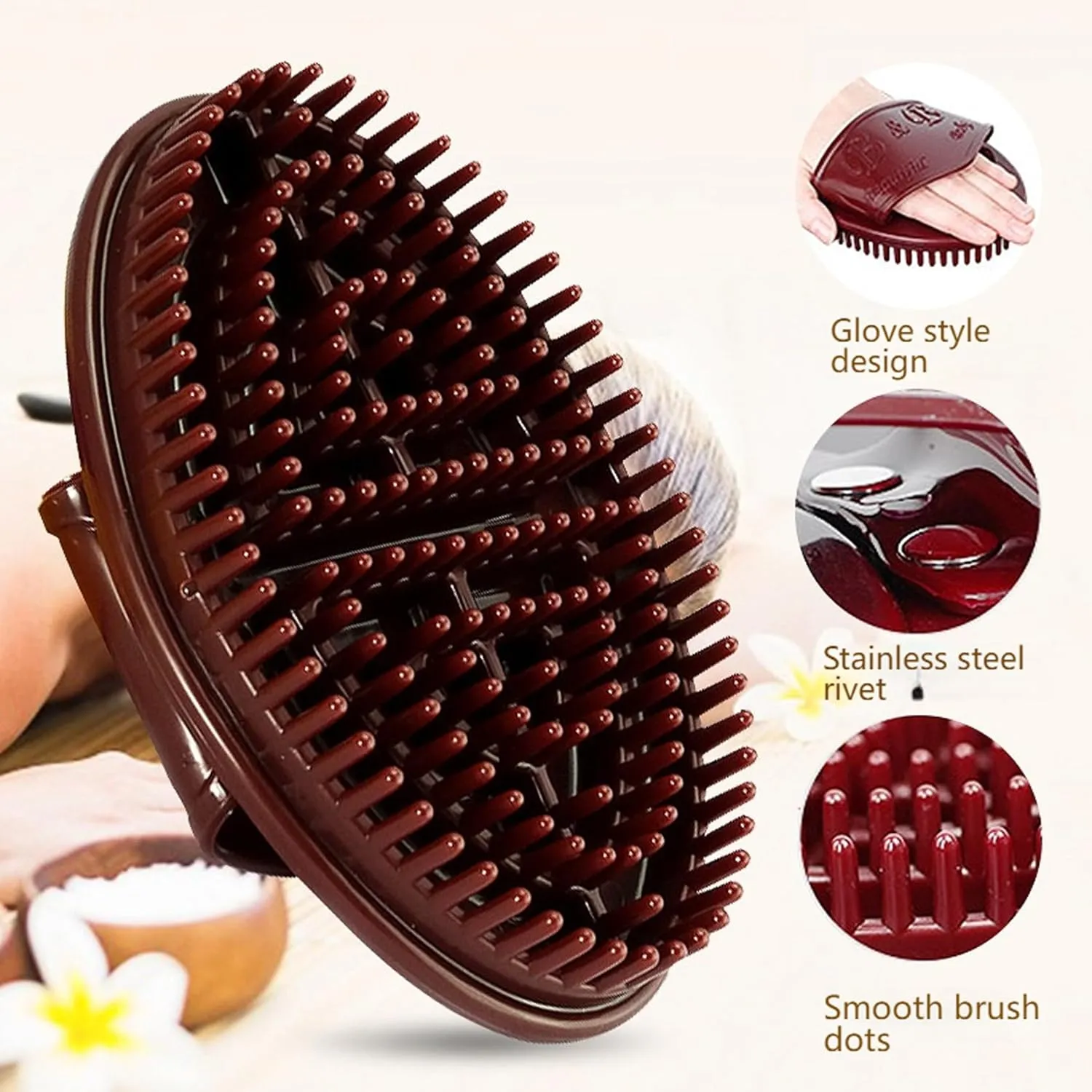 Meridian Brush Massage Body, Full Body Massage Brush, Handheld Professional Flexible Bristles, Relaxation Meridian Care with Acupuncture Point Chart (2PCSF)