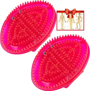 Meridian Brush Massage Body, Full Body Massage Brush, Handheld Professional Flexible Bristles, Relaxation Meridian Care with Acupuncture Point Chart (2PCSF)