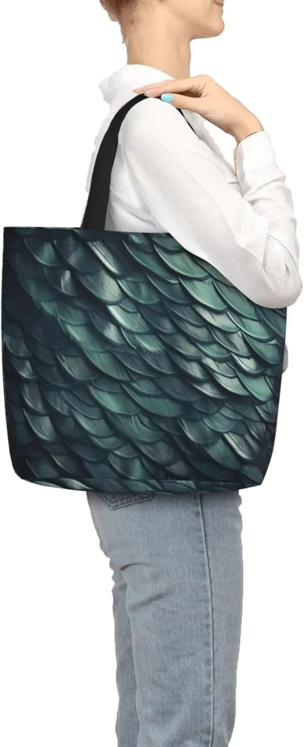 Merry Christmas Print Tote Bag Shoulde Bag Handbag Grocery Bags Reusable For Office Shopping Travel Casual Work Holiday