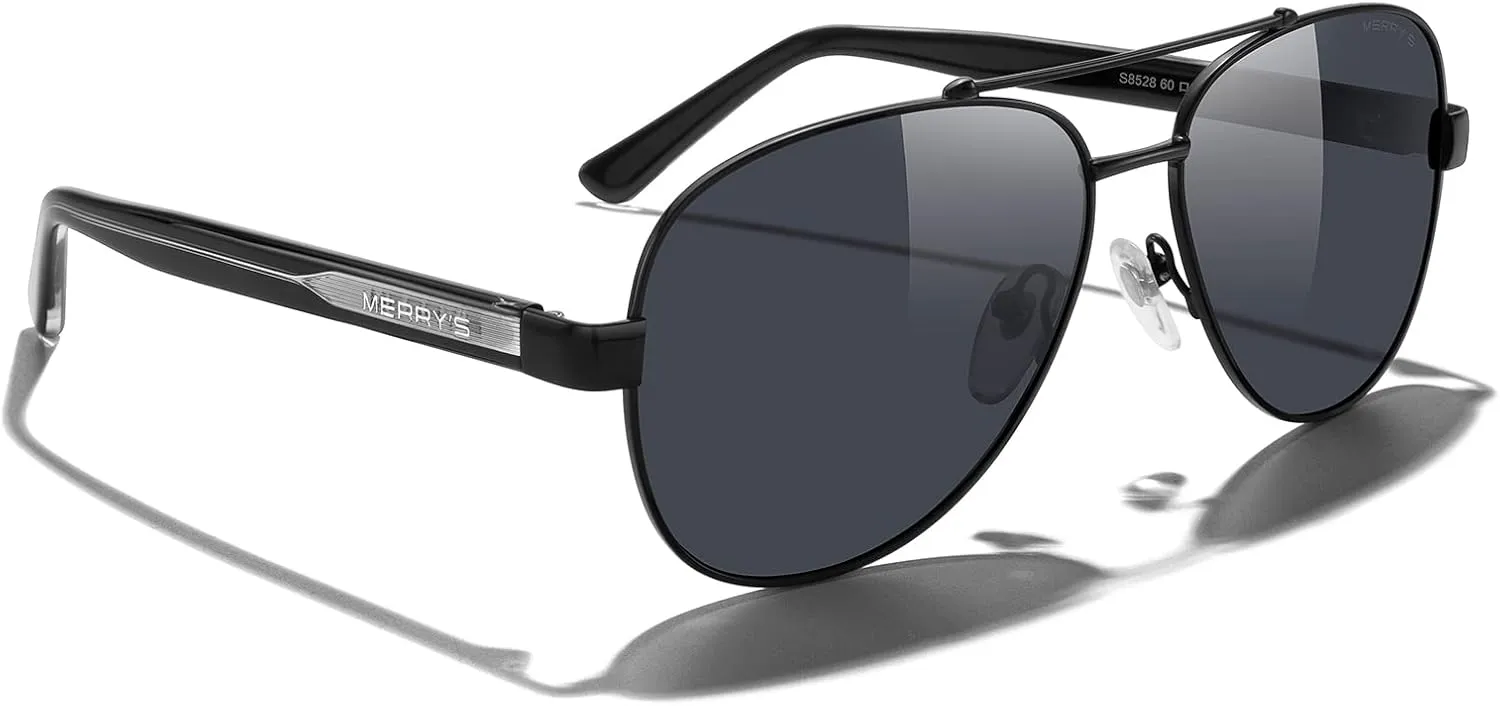MERRY'S Aviator Sunglasses for Men Women Polarized Shades Acetate Temple S8528