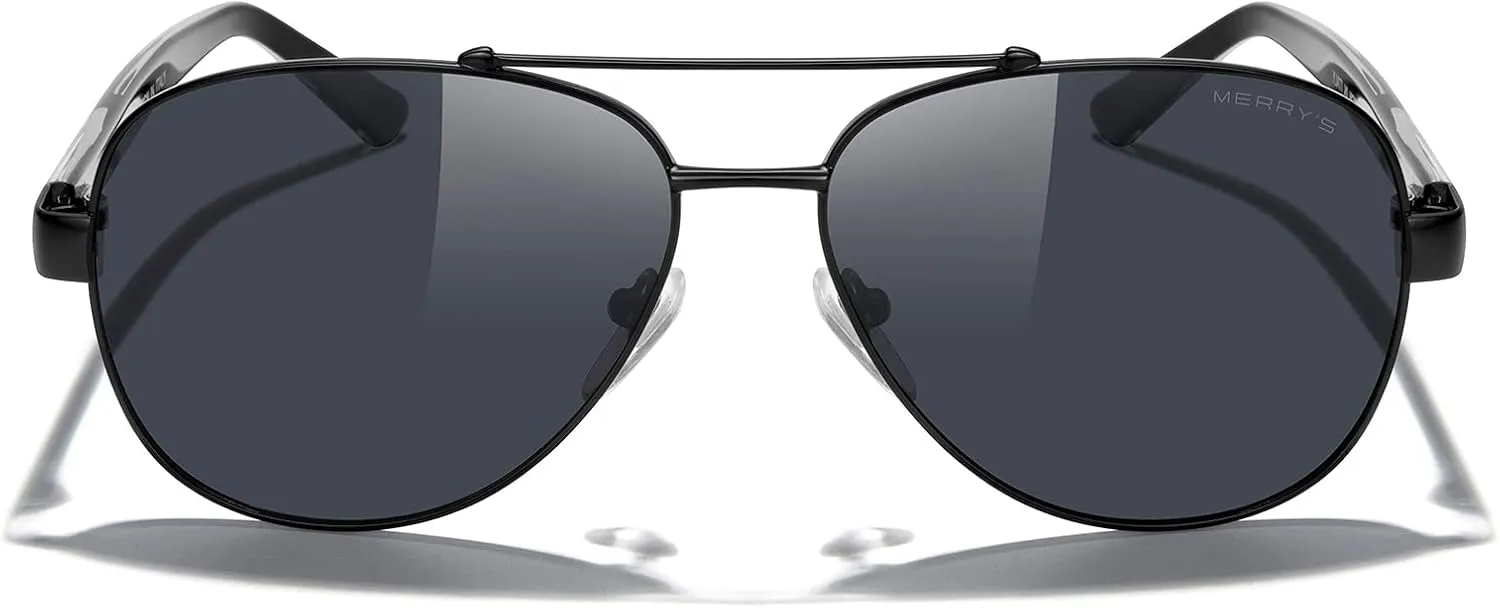 MERRY'S Aviator Sunglasses for Men Women Polarized Shades Acetate Temple S8528
