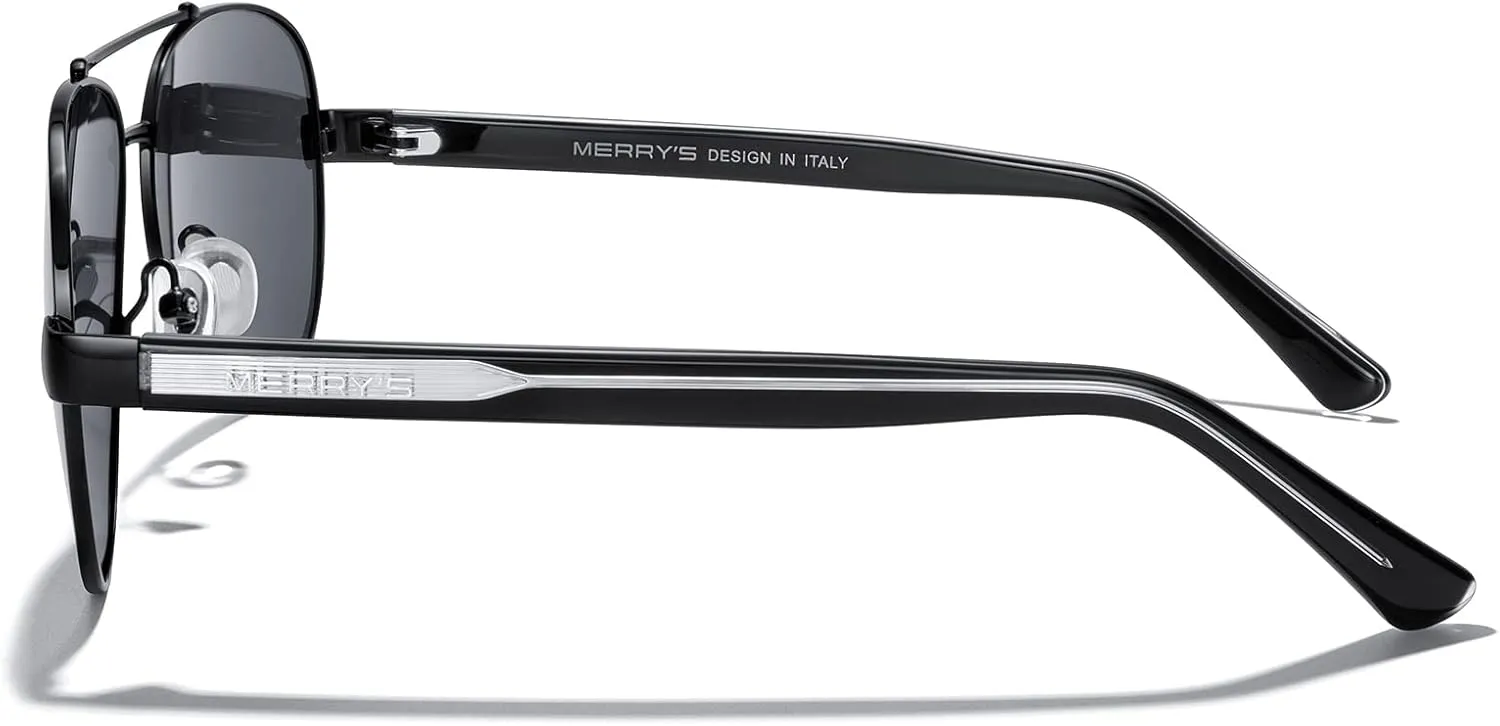MERRY'S Aviator Sunglasses for Men Women Polarized Shades Acetate Temple S8528