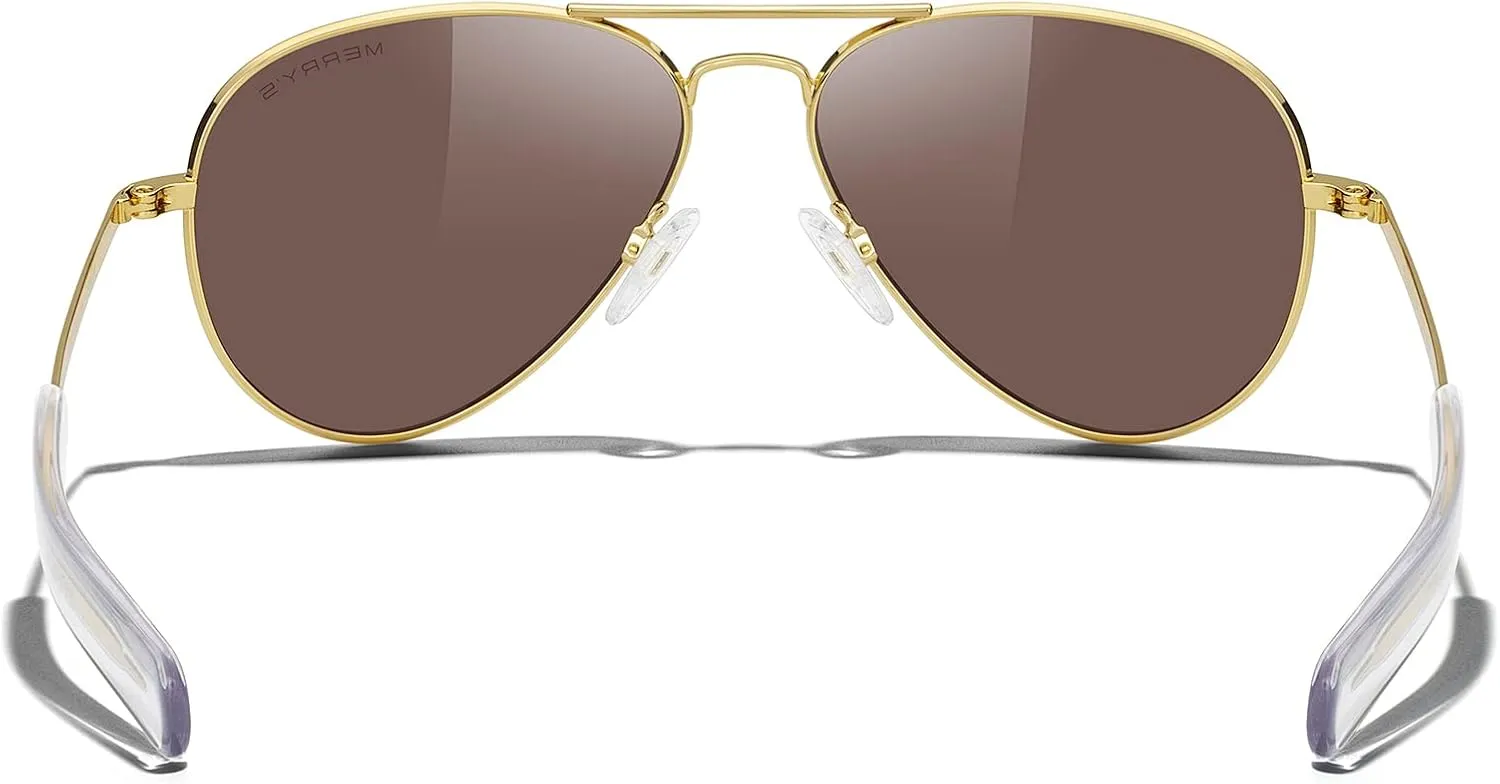 MERRY'S Classic Aviator Military Polarized Sunglasses for Men or Women S8562