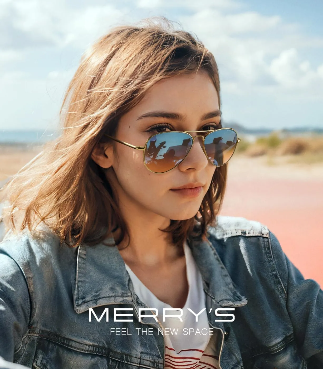 MERRY'S Classic Aviator Military Polarized Sunglasses for Men or Women S8562