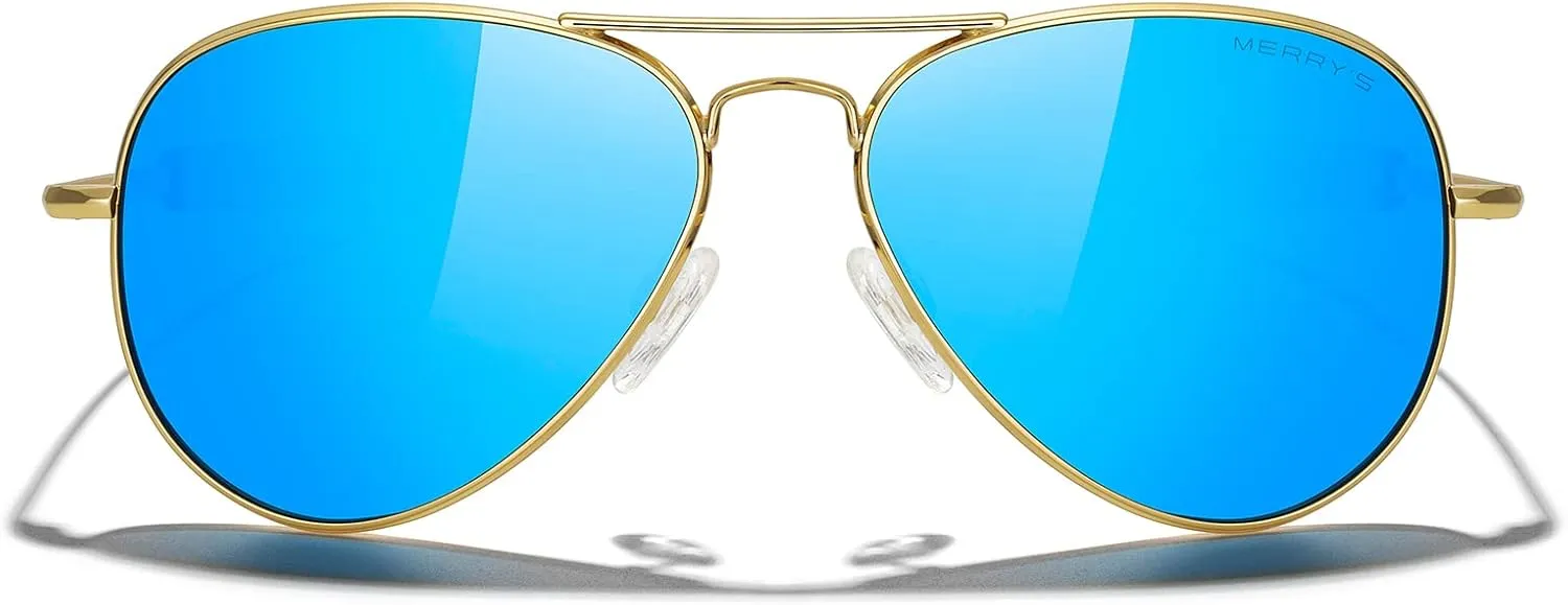 MERRY'S Classic Aviator Military Polarized Sunglasses for Men or Women S8562
