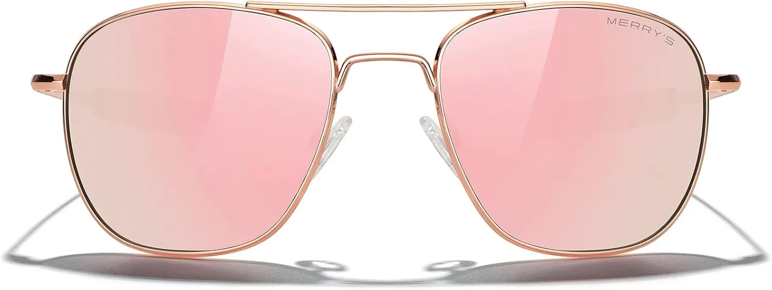 MERRY'S Classic Square Aviator Military Polarized Sunglasses for Men or Women S8636