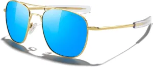 MERRY'S Classic Square Aviator Military Polarized Sunglasses for Men or Women S8636