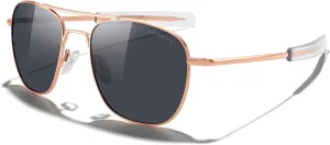 MERRY'S Classic Square Aviator Military Polarized Sunglasses for Men or Women S8636