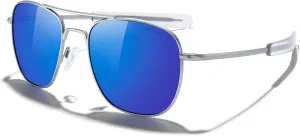 MERRY'S Classic Square Aviator Military Polarized Sunglasses for Men or Women S8636