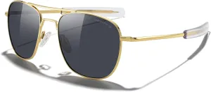 MERRY'S Classic Square Aviator Military Polarized Sunglasses for Men or Women S8636