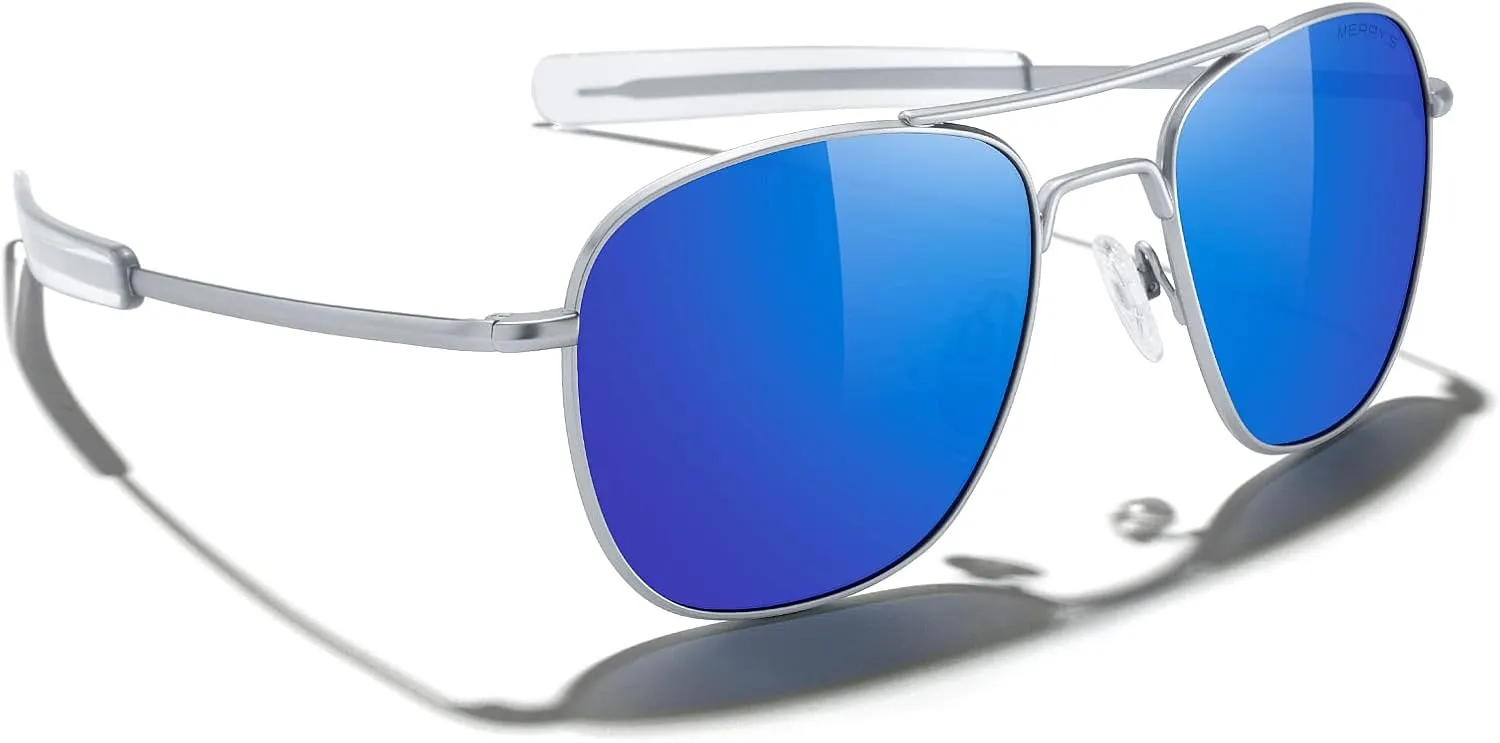 MERRY'S Classic Square Aviator Military Polarized Sunglasses for Men or Women S8636