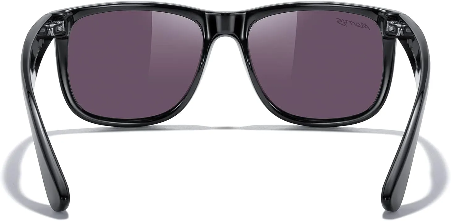 MERRY'S Men's Rectangular Polarized Sunglasses UV400 Protection for Driving Fishing Hiking Golf Outdoor Sport Glasses S8165
