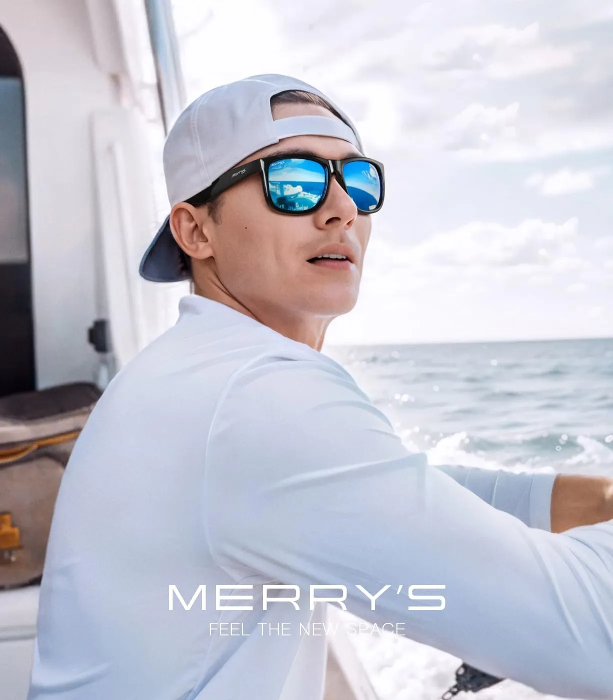 MERRY'S Men's Rectangular Polarized Sunglasses UV400 Protection for Driving Fishing Hiking Golf Outdoor Sport Glasses S8165