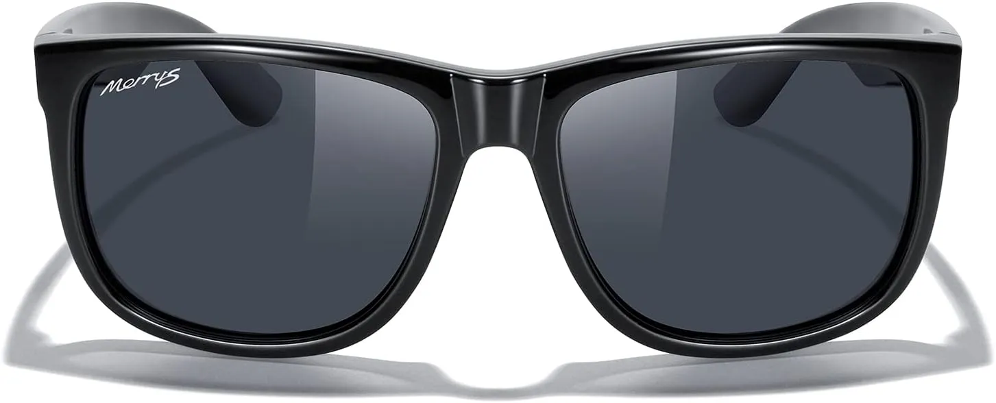MERRY'S Men's Rectangular Polarized Sunglasses UV400 Protection for Driving Fishing Hiking Golf Outdoor Sport Glasses S8165