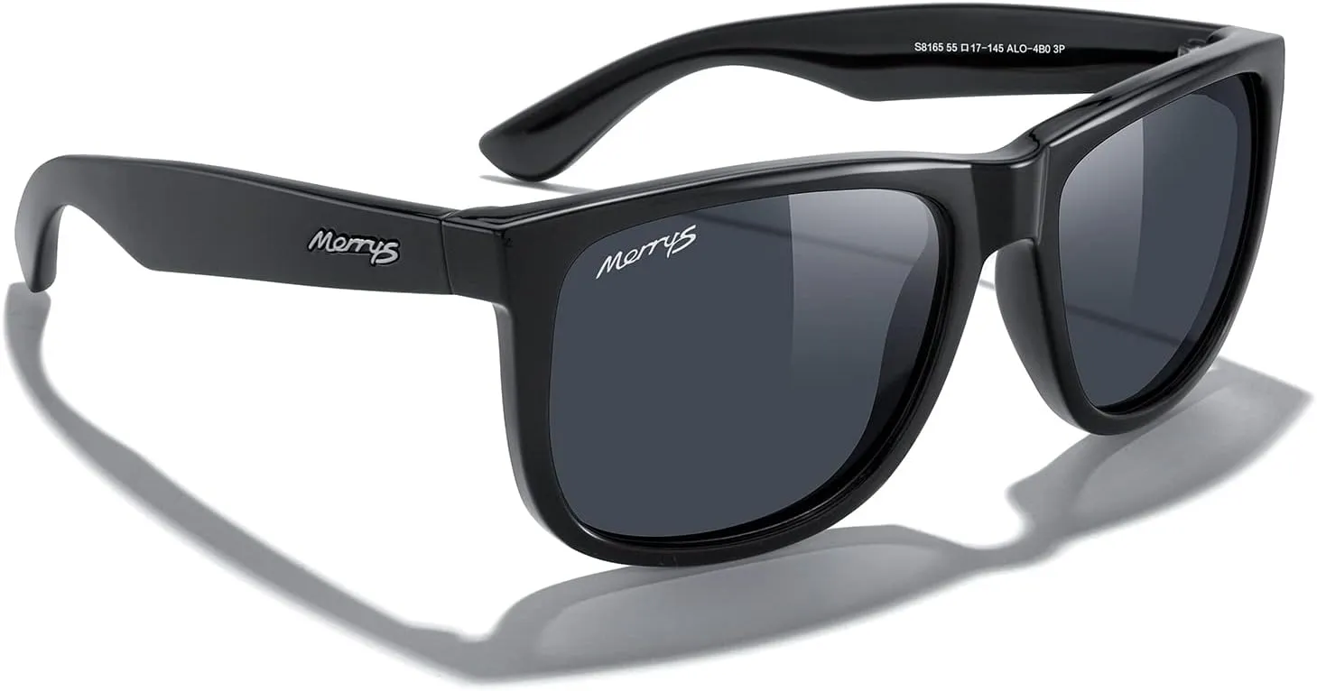 MERRY'S Men's Rectangular Polarized Sunglasses UV400 Protection for Driving Fishing Hiking Golf Outdoor Sport Glasses S8165