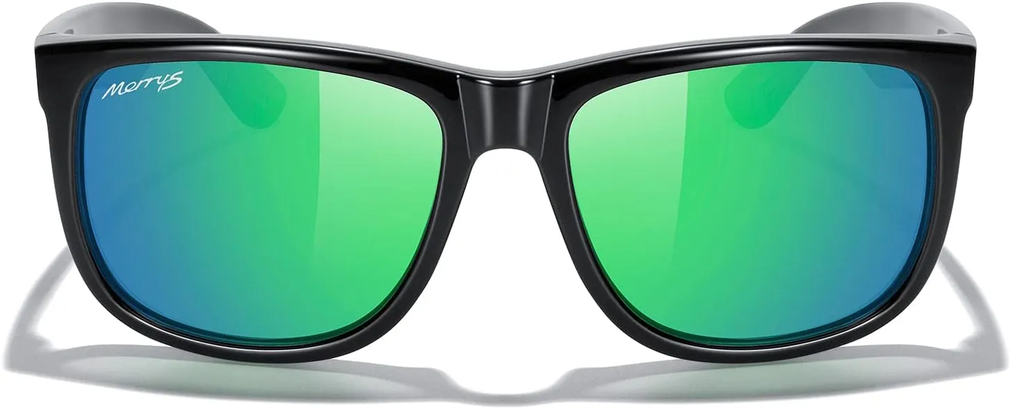 MERRY'S Men's Rectangular Polarized Sunglasses UV400 Protection for Driving Fishing Hiking Golf Outdoor Sport Glasses S8165
