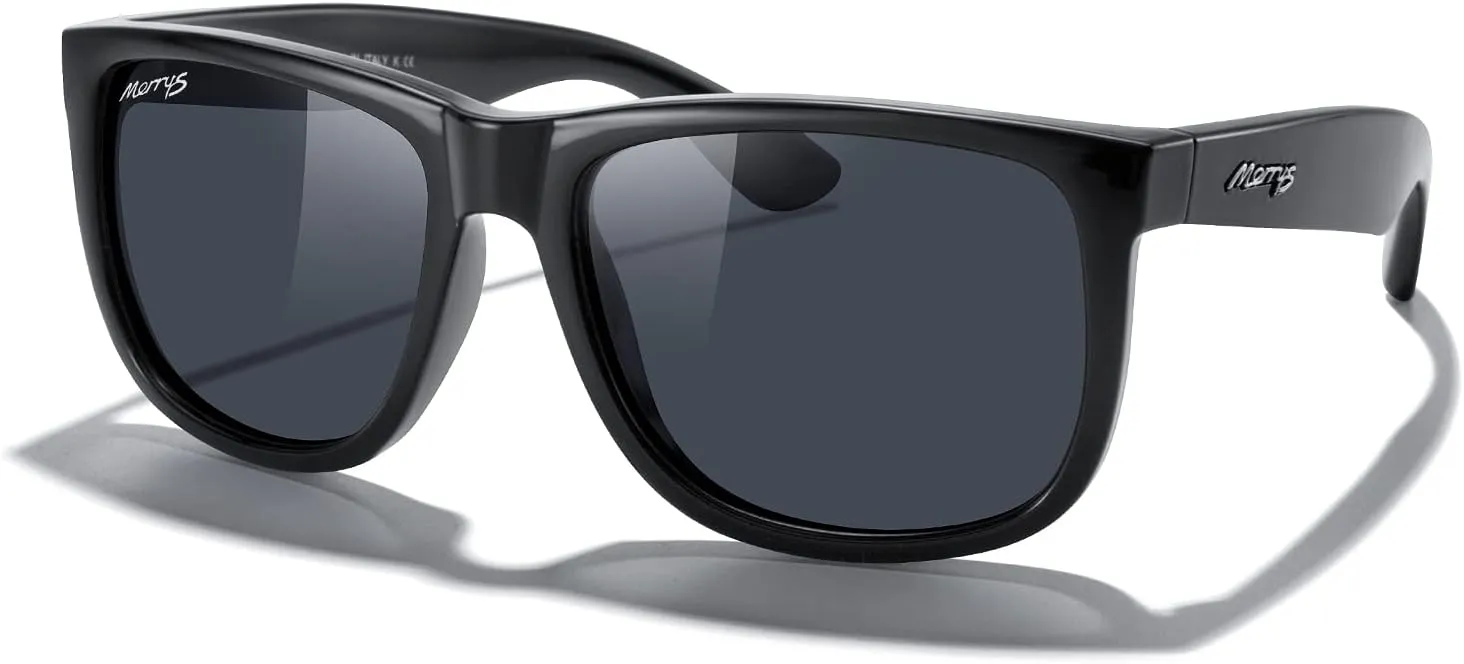 MERRY'S Men's Rectangular Polarized Sunglasses UV400 Protection for Driving Fishing Hiking Golf Outdoor Sport Glasses S8165