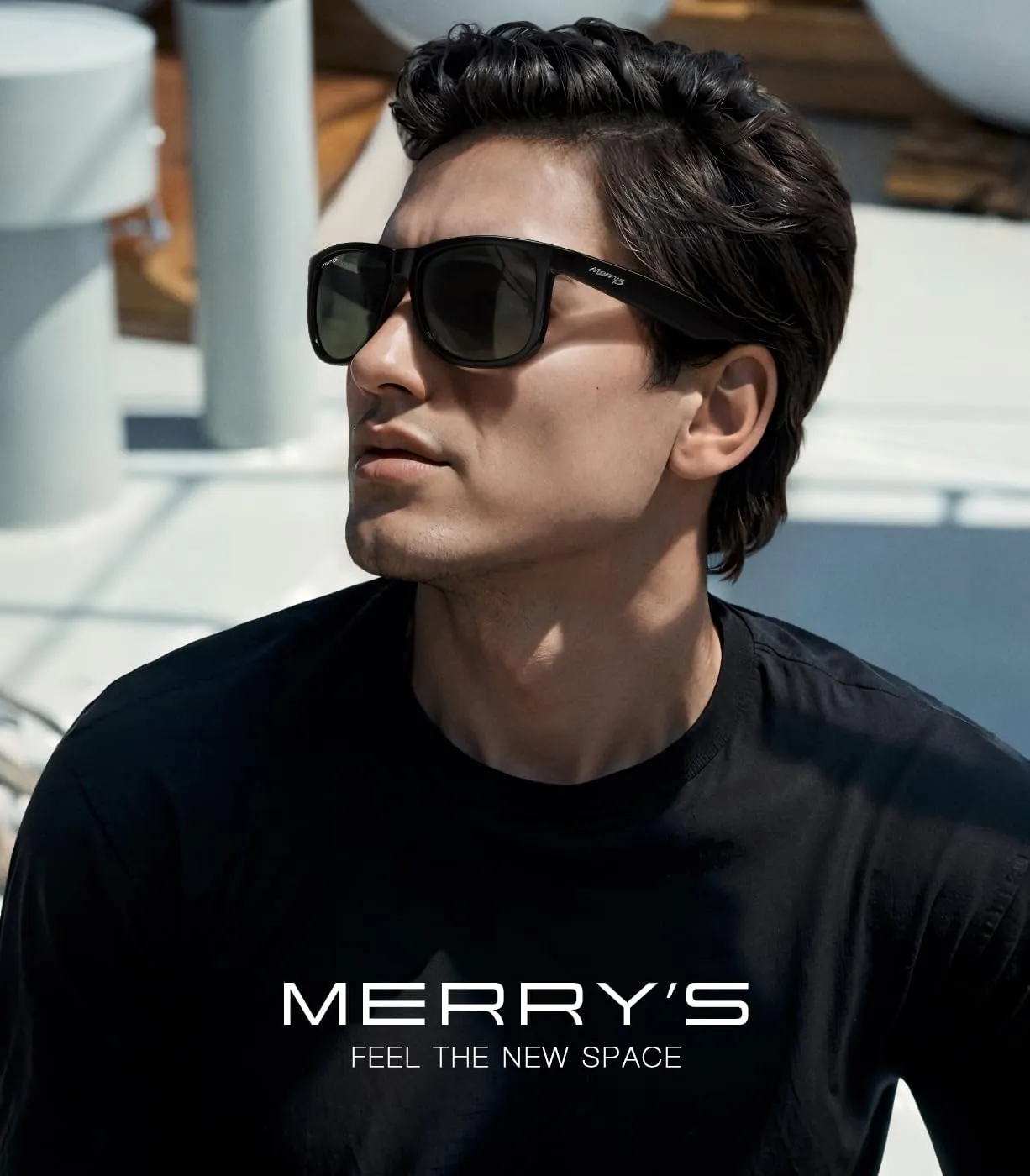 MERRY'S Men's Rectangular Polarized Sunglasses UV400 Protection for Driving Fishing Hiking Golf Outdoor Sport Glasses S8165