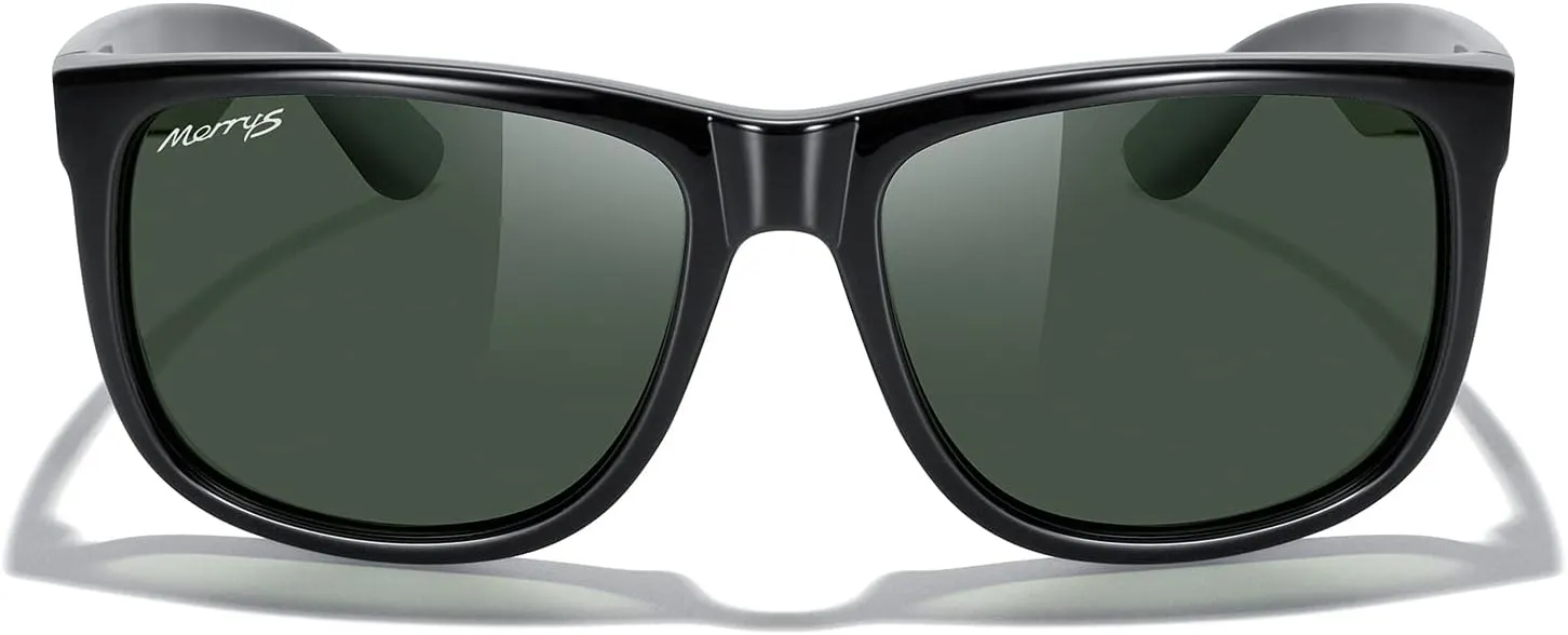 MERRY'S Men's Rectangular Polarized Sunglasses UV400 Protection for Driving Fishing Hiking Golf Outdoor Sport Glasses S8165