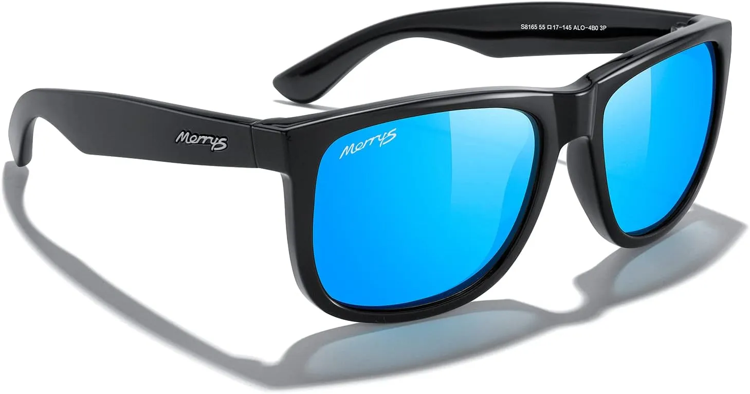 MERRY'S Men's Rectangular Polarized Sunglasses UV400 Protection for Driving Fishing Hiking Golf Outdoor Sport Glasses S8165