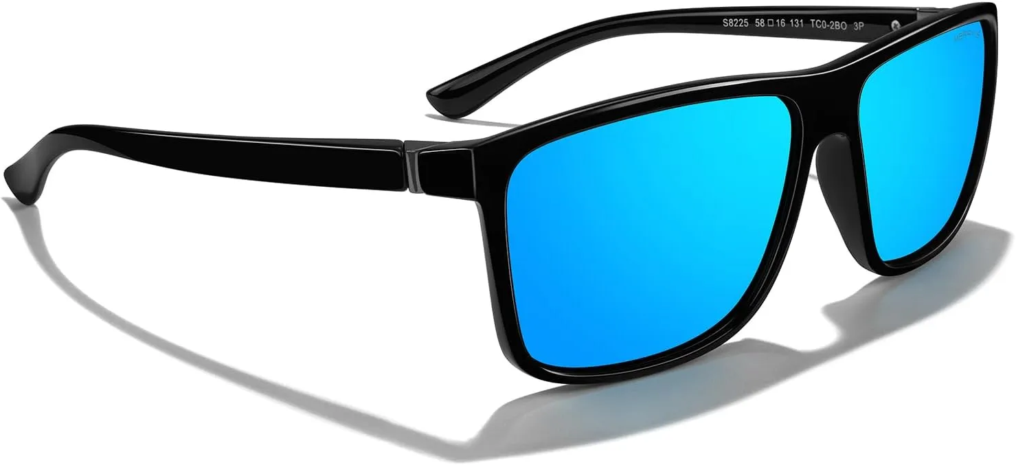 MERRY'S Rectangular Polarized Sports Sunglasses for Men Women Cycling Driving Fishing UV400 Protection S8225