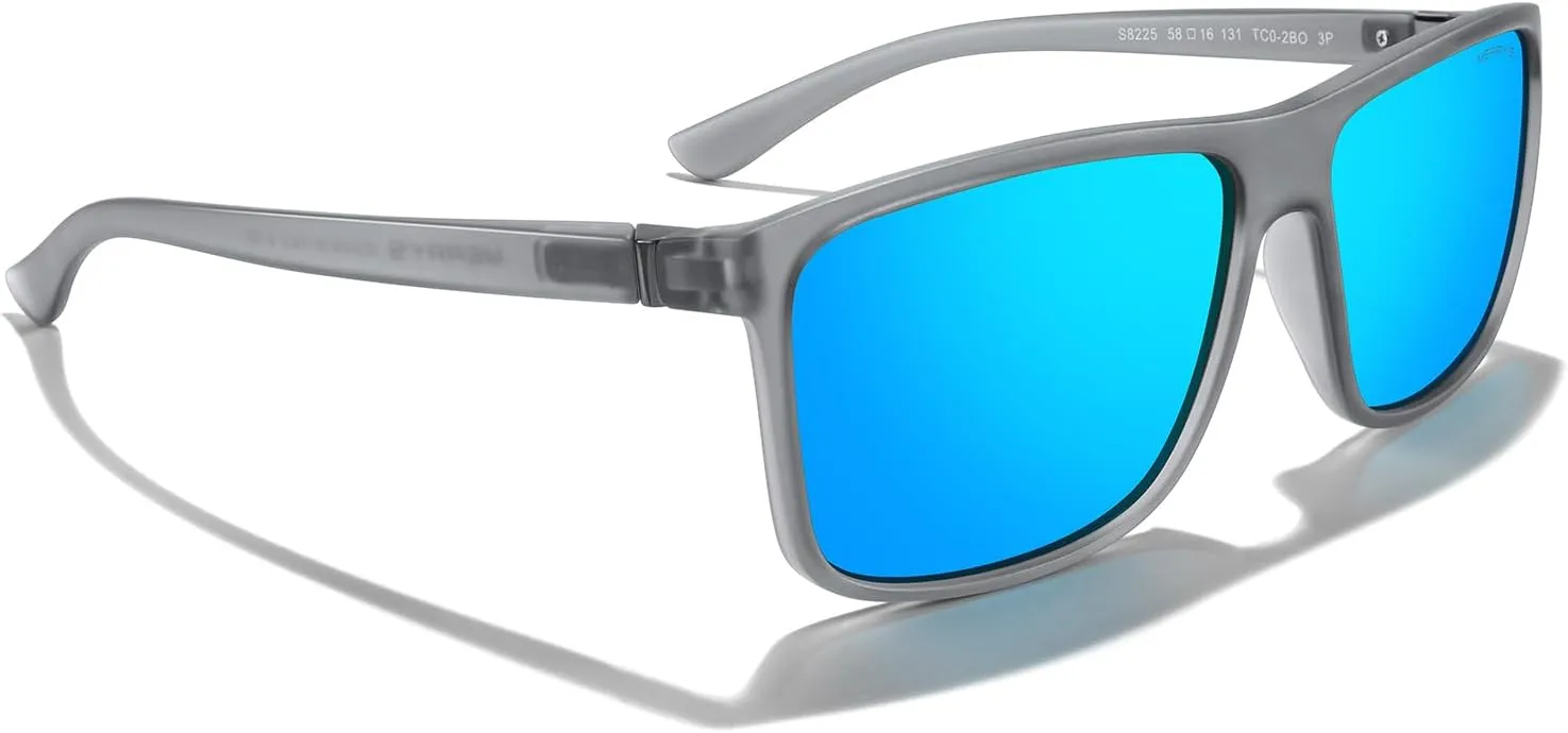 MERRY'S Rectangular Polarized Sports Sunglasses for Men Women Cycling Driving Fishing UV400 Protection S8225