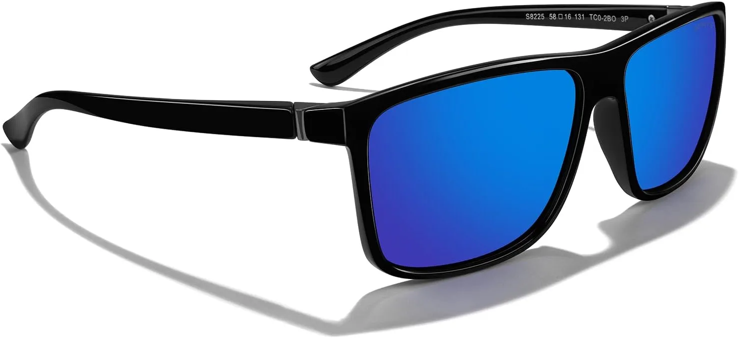 MERRY'S Rectangular Polarized Sports Sunglasses for Men Women Cycling Driving Fishing UV400 Protection S8225