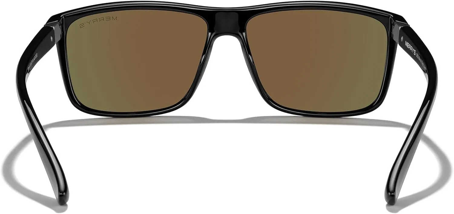 MERRY'S Rectangular Polarized Sports Sunglasses for Men Women Cycling Driving Fishing UV400 Protection S8225