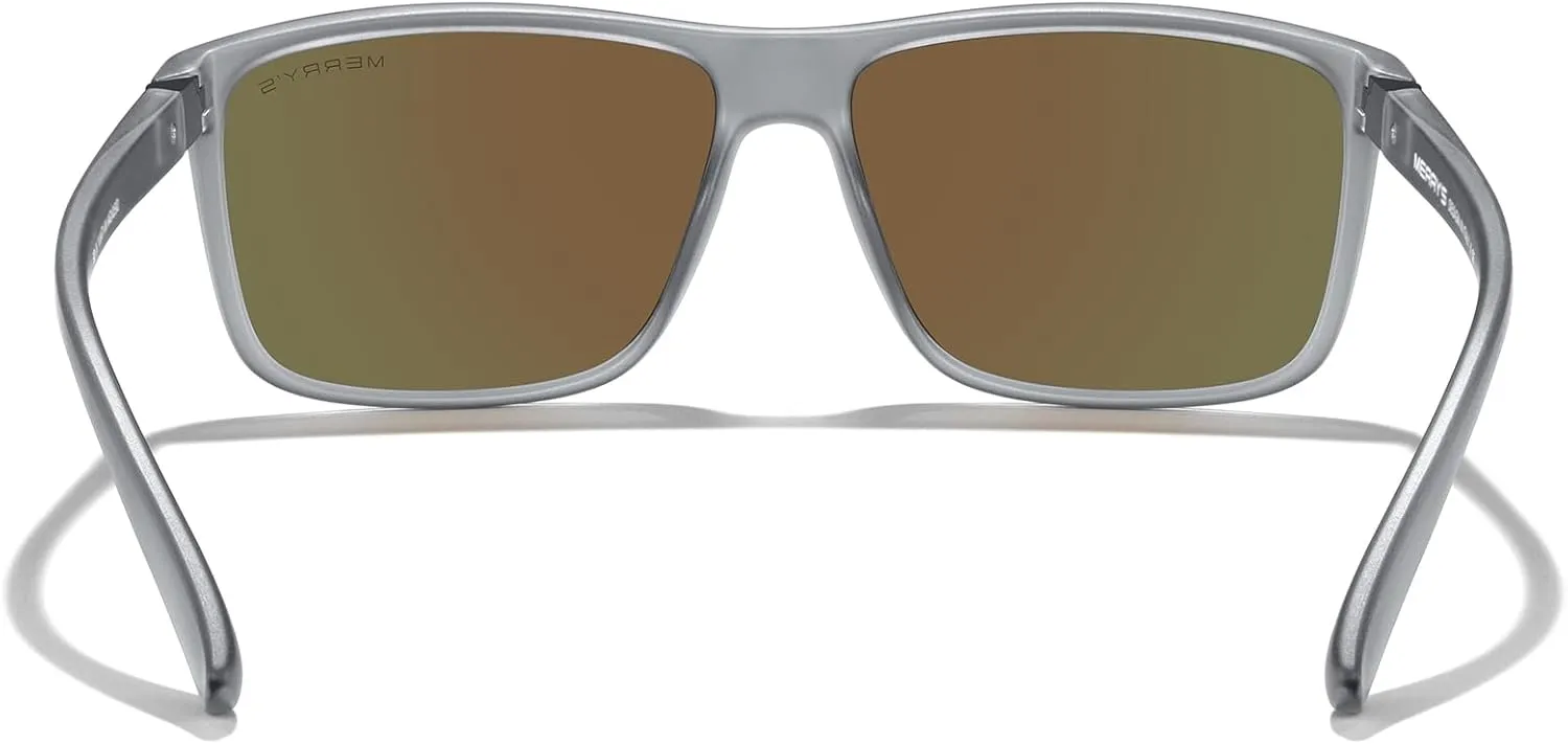MERRY'S Rectangular Polarized Sports Sunglasses for Men Women Cycling Driving Fishing UV400 Protection S8225