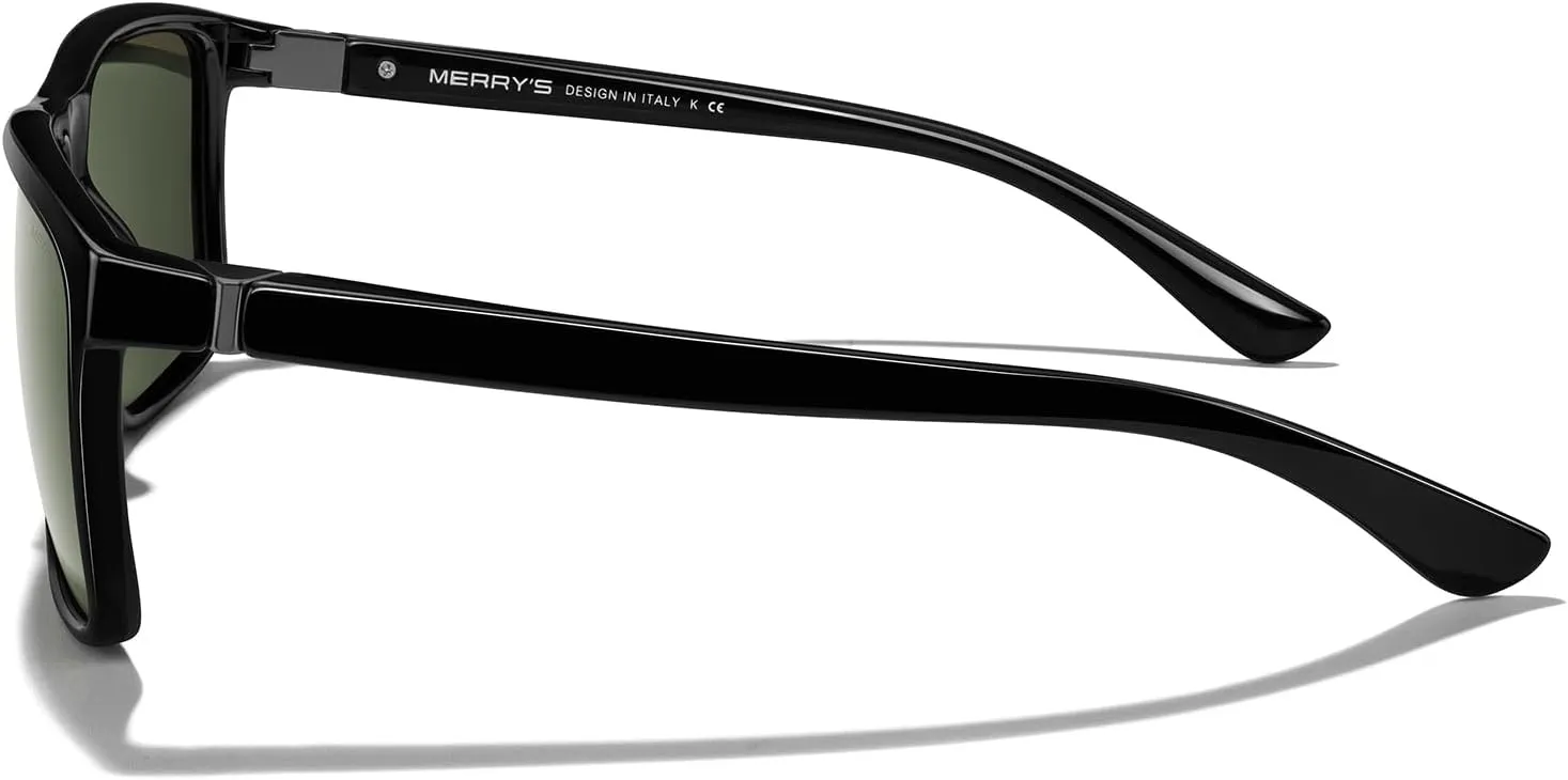MERRY'S Rectangular Polarized Sports Sunglasses for Men Women Cycling Driving Fishing UV400 Protection S8225