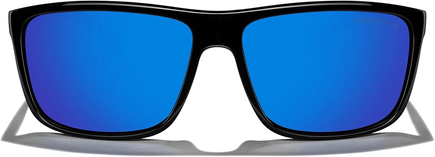 MERRY'S Rectangular Polarized Sports Sunglasses for Men Women Cycling Driving Fishing UV400 Protection S8225