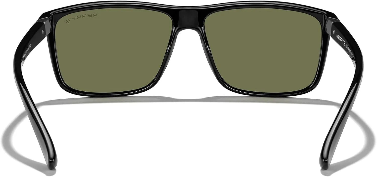 MERRY'S Rectangular Polarized Sports Sunglasses for Men Women Cycling Driving Fishing UV400 Protection S8225