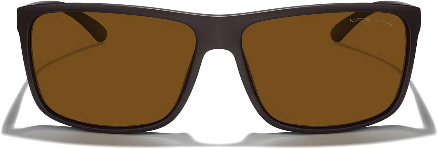 MERRY'S Rectangular Polarized Sports Sunglasses for Men Women Cycling Driving Fishing UV400 Protection S8225