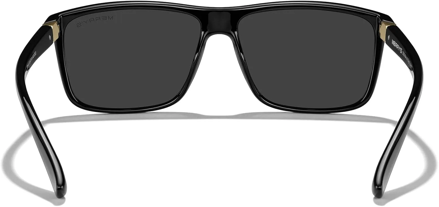 MERRY'S Rectangular Polarized Sports Sunglasses for Men Women Cycling Driving Fishing UV400 Protection S8225