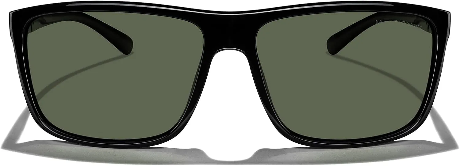 MERRY'S Rectangular Polarized Sports Sunglasses for Men Women Cycling Driving Fishing UV400 Protection S8225