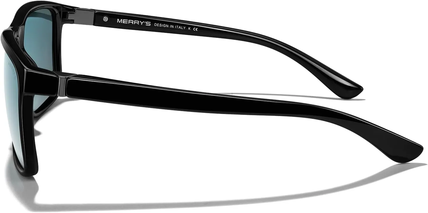 MERRY'S Rectangular Polarized Sports Sunglasses for Men Women Cycling Driving Fishing UV400 Protection S8225