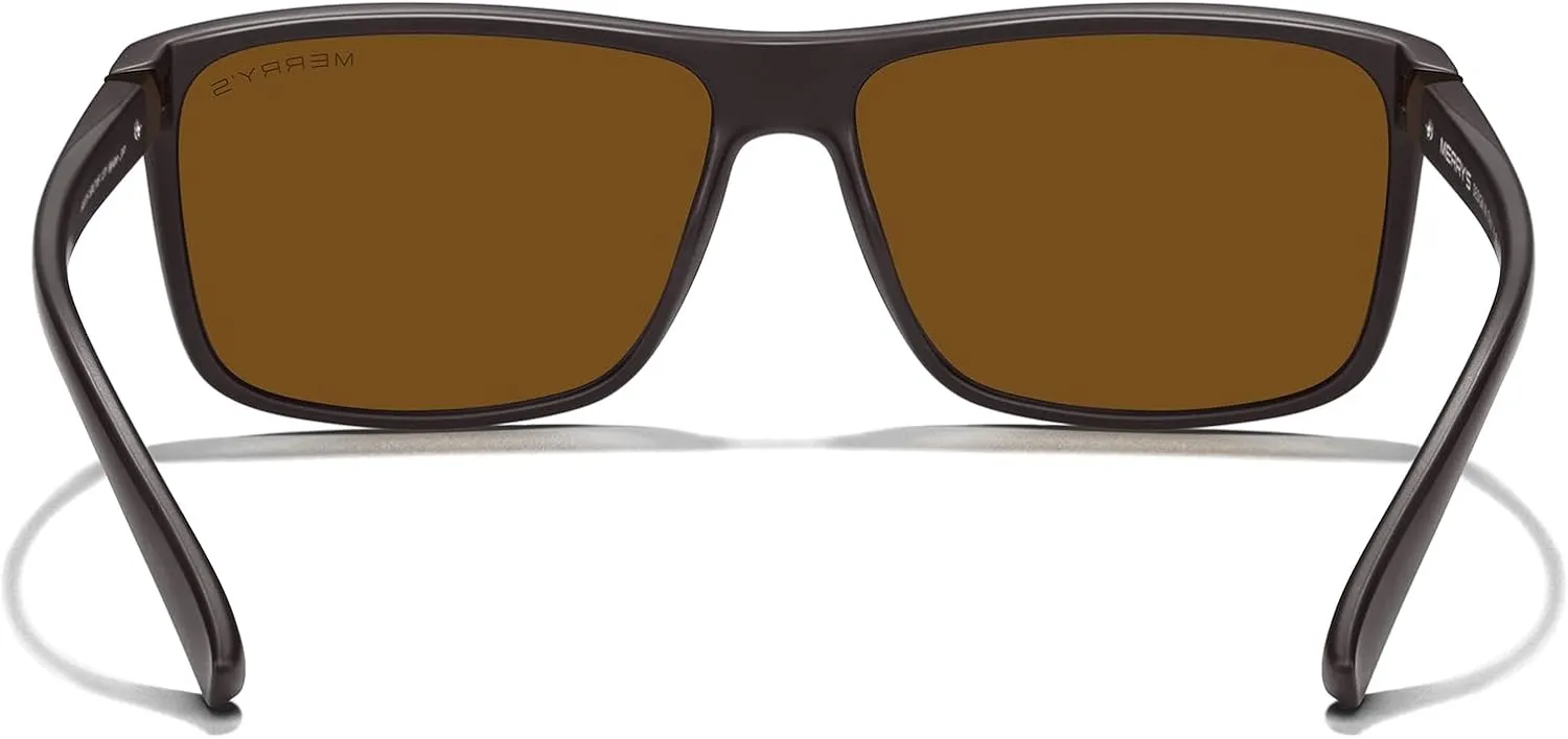 MERRY'S Rectangular Polarized Sports Sunglasses for Men Women Cycling Driving Fishing UV400 Protection S8225