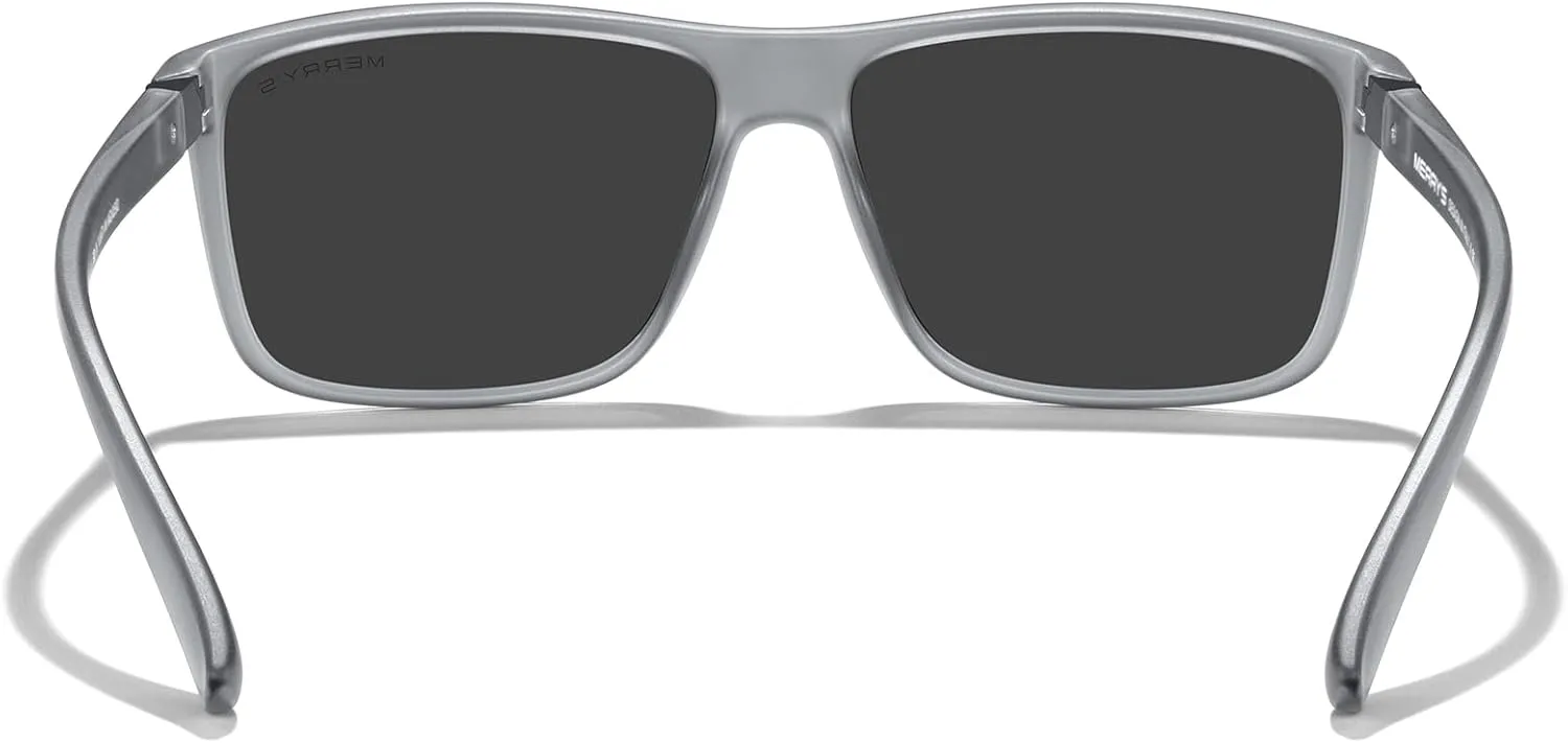 MERRY'S Rectangular Polarized Sports Sunglasses for Men Women Cycling Driving Fishing UV400 Protection S8225