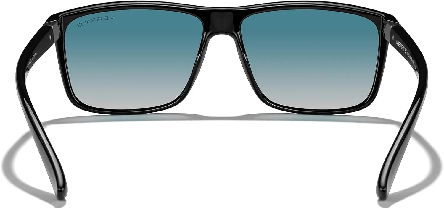 MERRY'S Rectangular Polarized Sports Sunglasses for Men Women Cycling Driving Fishing UV400 Protection S8225