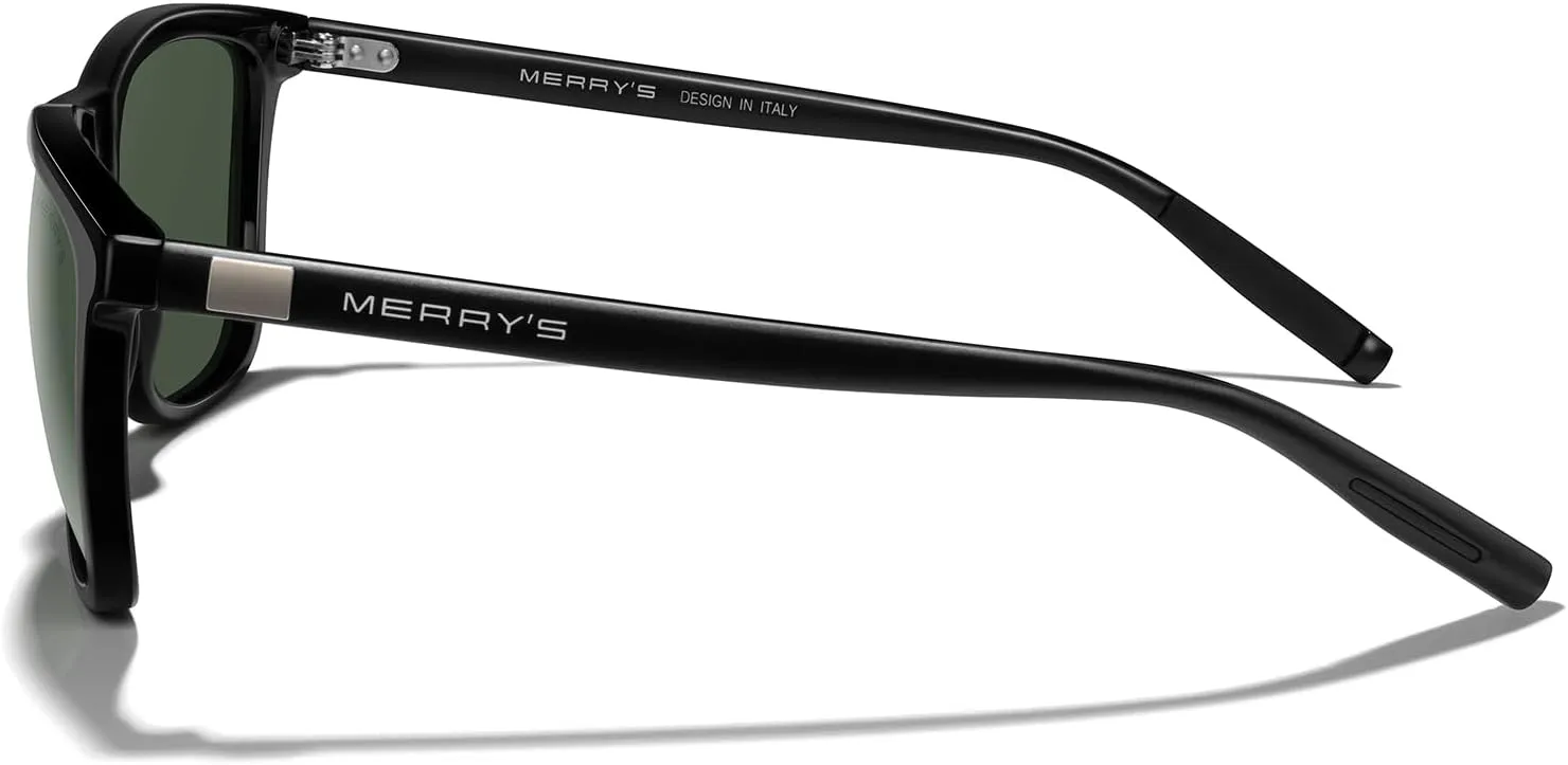 MERRY'S Unisex Polarized Sunglasses for Women Men Classic Retro Designer Style Aluminum Legs