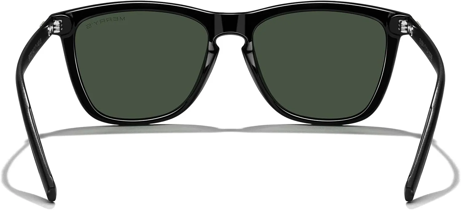 MERRY'S Unisex Polarized Sunglasses for Women Men Classic Retro Designer Style Aluminum Legs