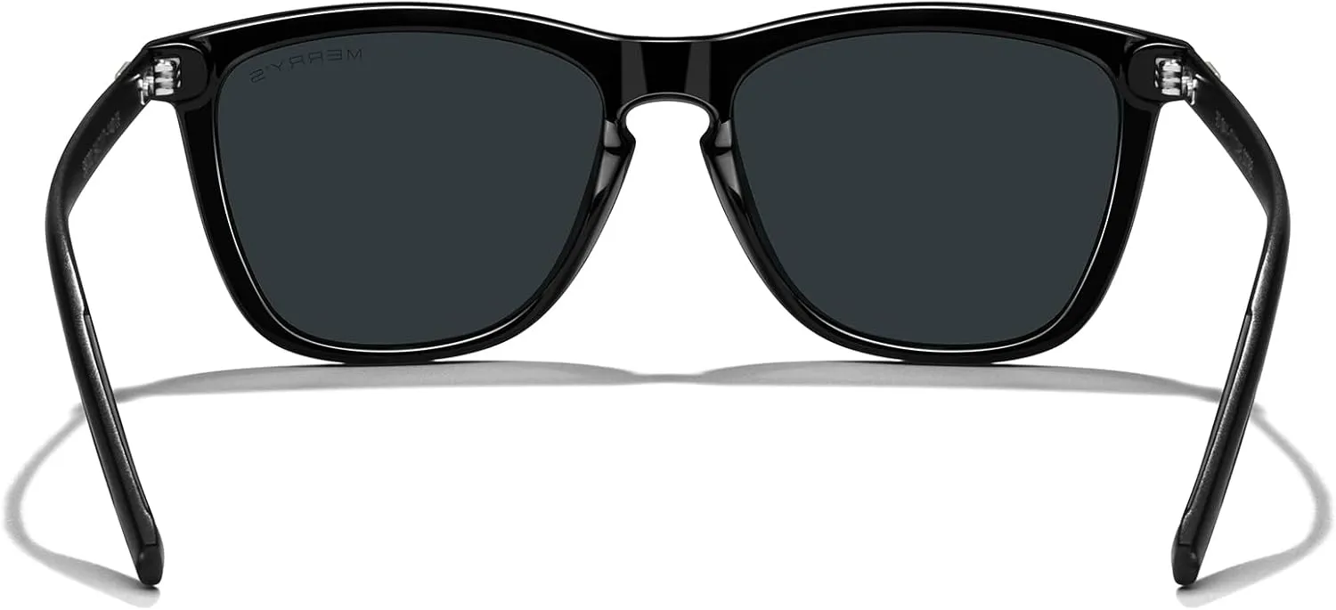 MERRY'S Unisex Polarized Sunglasses for Women Men Classic Retro Designer Style Aluminum Legs