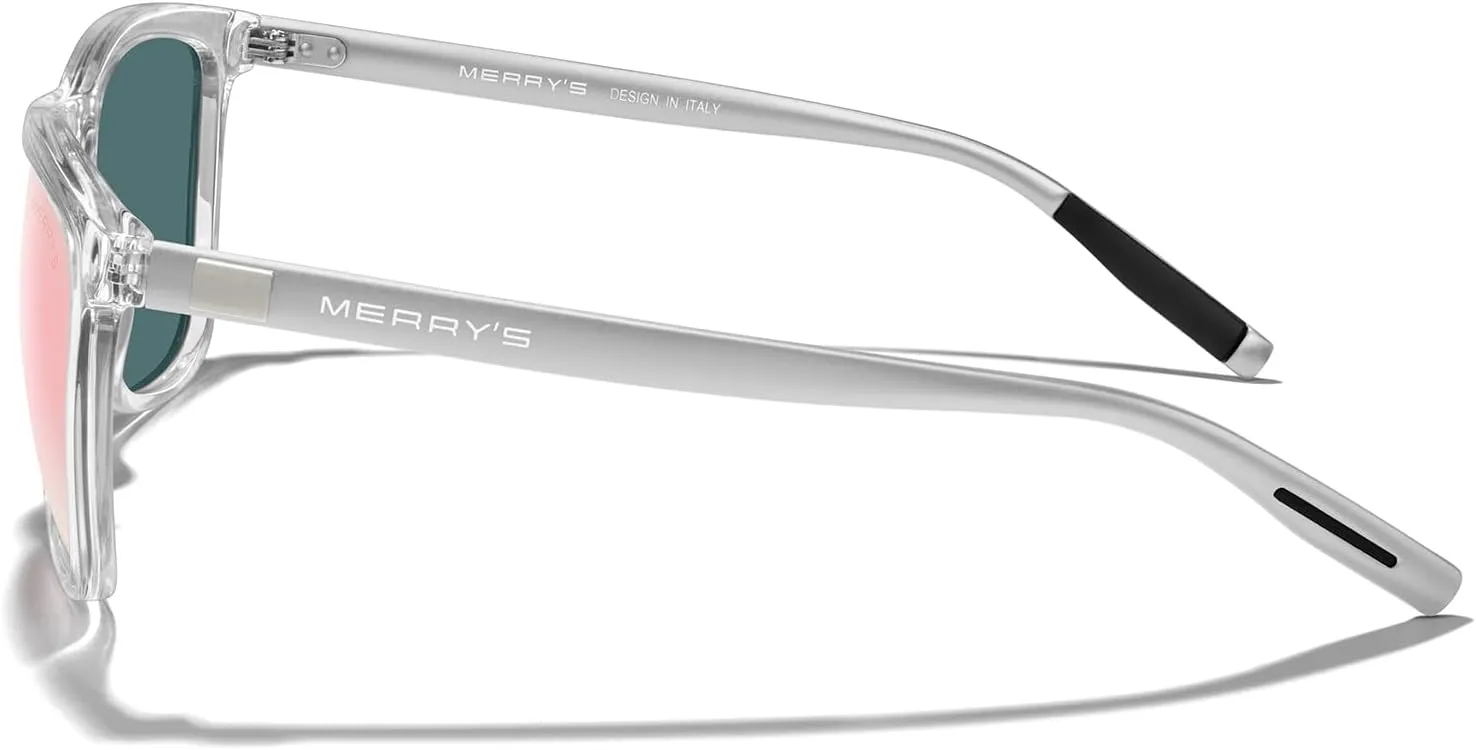 MERRY'S Unisex Polarized Sunglasses for Women Men Classic Retro Designer Style Aluminum Legs