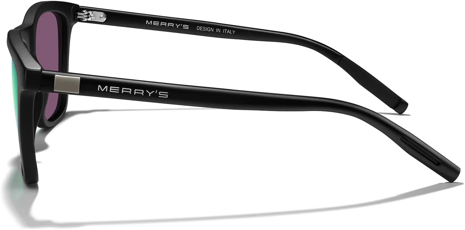 MERRY'S Unisex Polarized Sunglasses for Women Men Classic Retro Designer Style Aluminum Legs