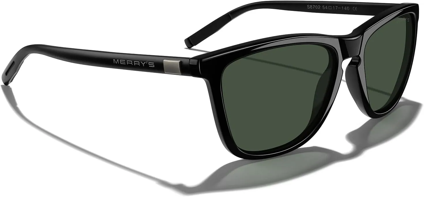 MERRY'S Unisex Polarized Sunglasses for Women Men Classic Retro Designer Style Aluminum Legs