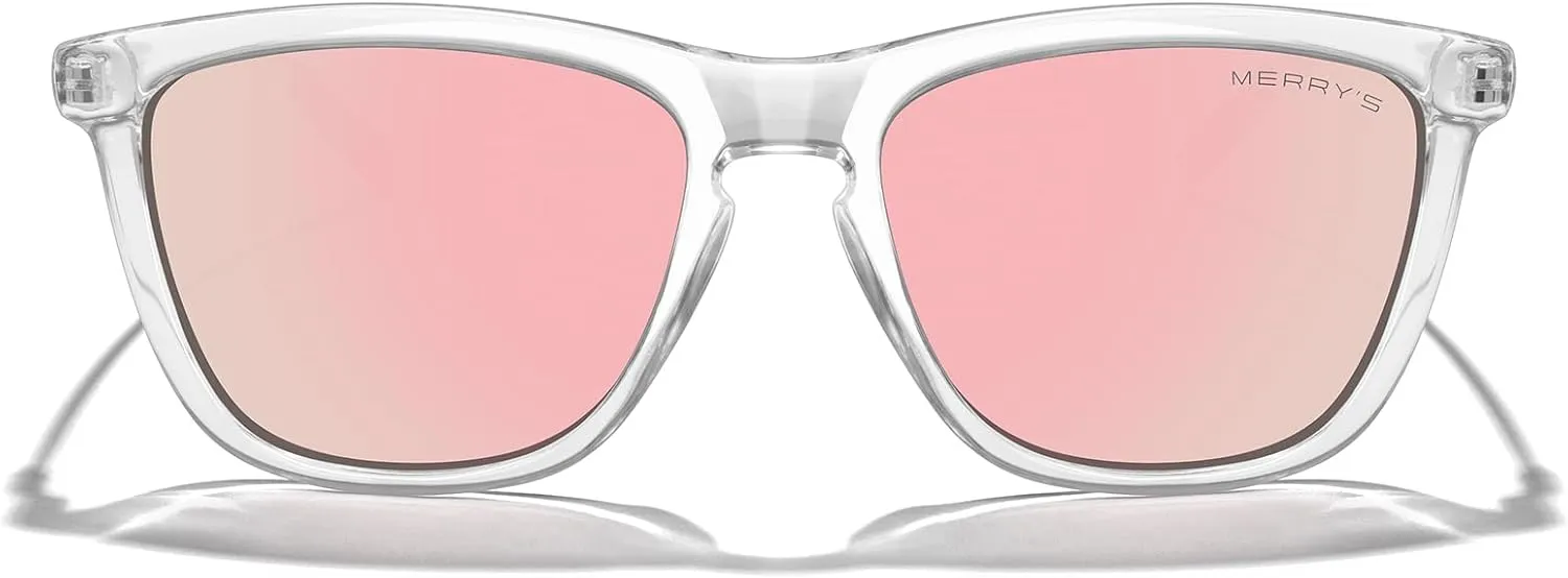 MERRY'S Unisex Polarized Sunglasses for Women Men Classic Retro Designer Style Aluminum Legs