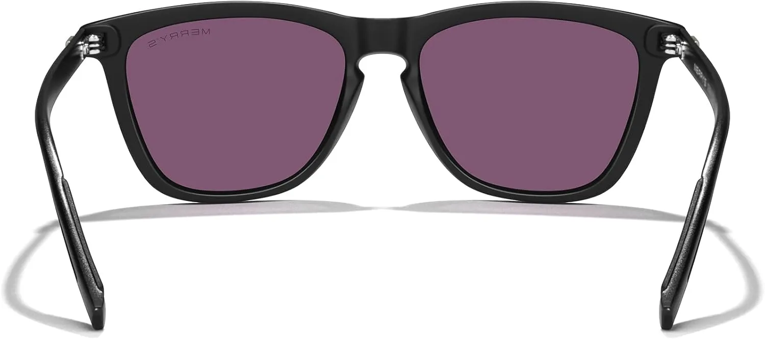 MERRY'S Unisex Polarized Sunglasses for Women Men Classic Retro Designer Style Aluminum Legs