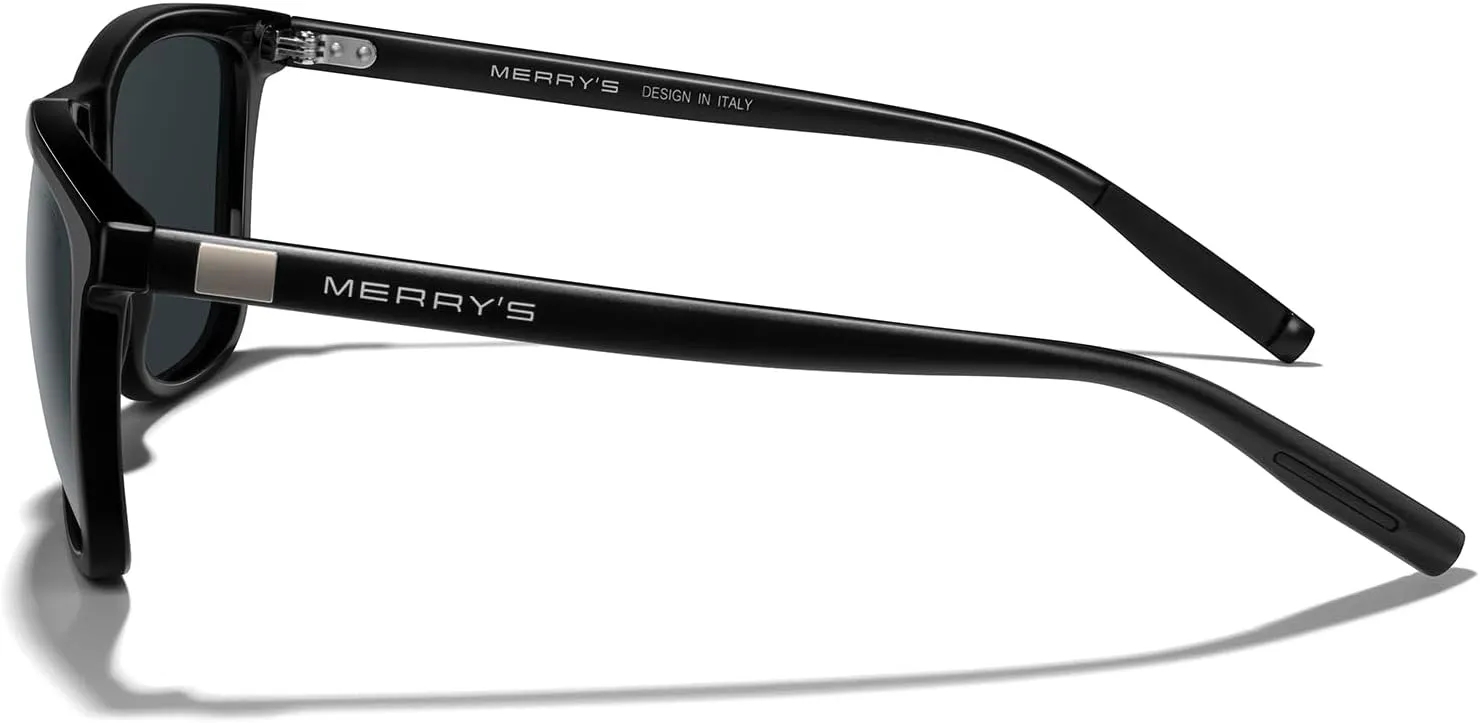 MERRY'S Unisex Polarized Sunglasses for Women Men Classic Retro Designer Style Aluminum Legs