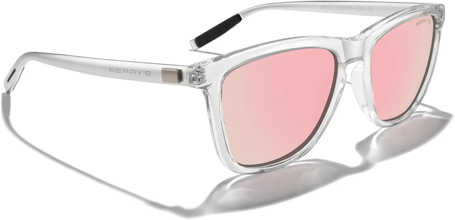MERRY'S Unisex Polarized Sunglasses for Women Men Classic Retro Designer Style Aluminum Legs